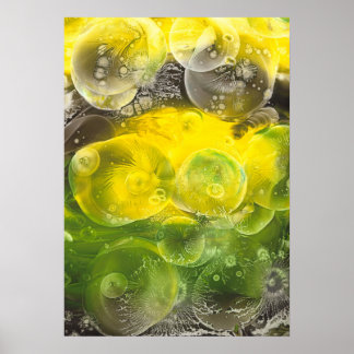 Handgemalte abstrakte Kunst Gelb und Grün Poster