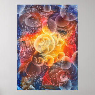 Handgemalte abstrakte Kunst - Kosmischer Glanz Poster