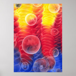 Handgemalte abstrakte Kunstwerke Rot Gelb Blau Poster