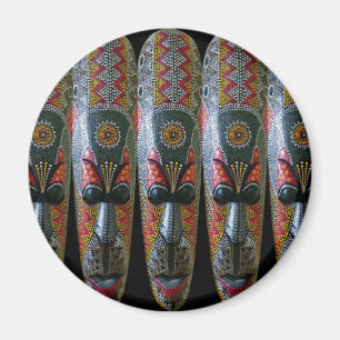 Handgemalte afrikanische Stammes- Maske Magnet