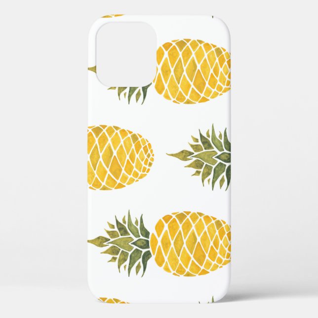 Handgemalte Ananas: Aquarell Nahtlos. Case-Mate iPhone Hülle (Rückseite)