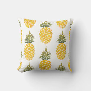 Handgemalte Ananas: Aquarell Nahtlos. Kissen