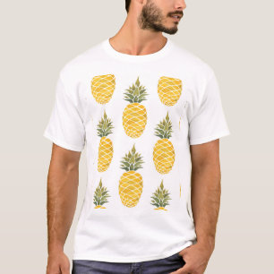 Handgemalte Ananas: Aquarell Nahtlos. T-Shirt