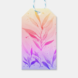 Handgemalte Aprikose Lila Florals - Blätter Gesche Geschenkanhänger