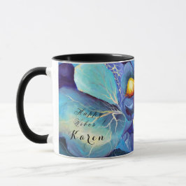 Handgemalte Aqua und Blues Vibes Tasse