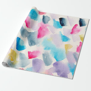 handgemalte Aquarell-Abstrakt-Pinselstriche Hinter Geschenkpapier