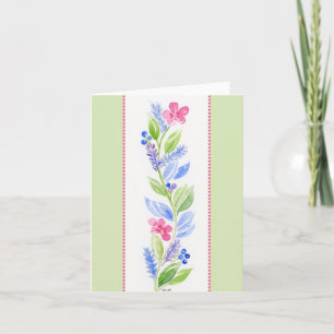 Handgemalte Aquarell-Blumen-Notizkarte leer