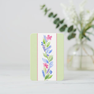 Handgemalte Aquarell-Blumen-Notizkarte leer Mitteilungskarte