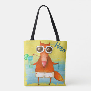 Handgemalte Aquarell-Comic-Fuchs