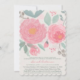 Handgemalte Aquarellbrasse oder Babydusche Einladung