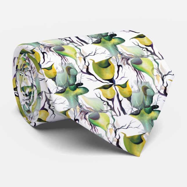 Handgemalte Aquarellenumgebung Grüner Aktivist Krawatte (Gerollt)
