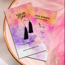 Handgemalte Aquarellfarben-Ohrring-Anzeige Visitenkarte