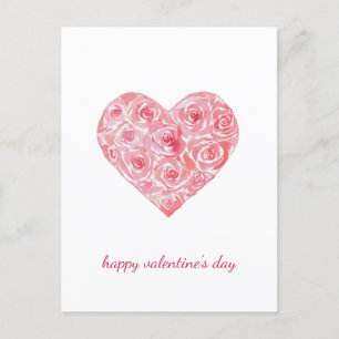 Handgemalte Aquarellfarben Rose Valentinstag Feiertagspostkarte