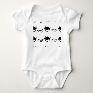 Handgemalte Augen Tinte Muster Baby Strampler