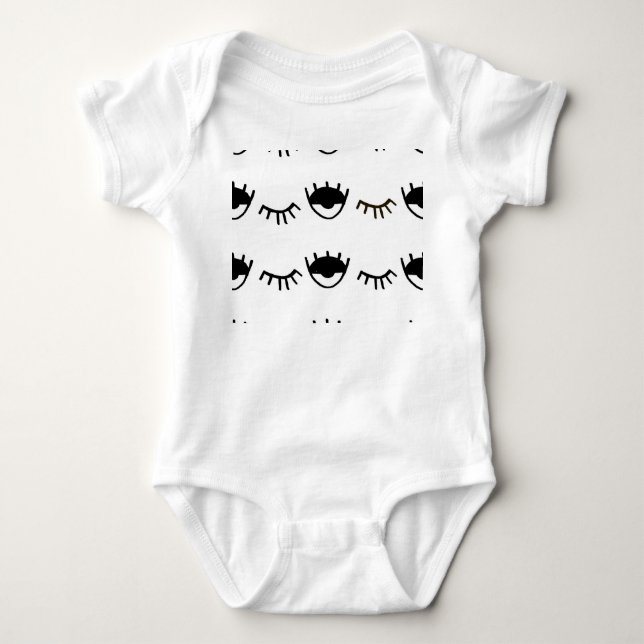 Handgemalte Augen Tinte Muster Baby Strampler (Vorderseite)