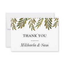 Handgemalte Blätter Dankeschön Karte