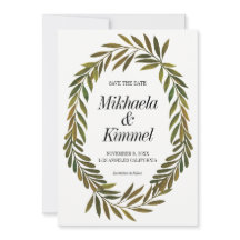 Handgemalte Blätter Save the Date Einladung