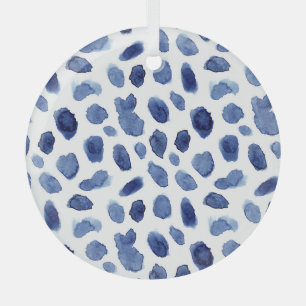 Handgemalte, blaue Aquarellsteine. Ornament Aus Glas