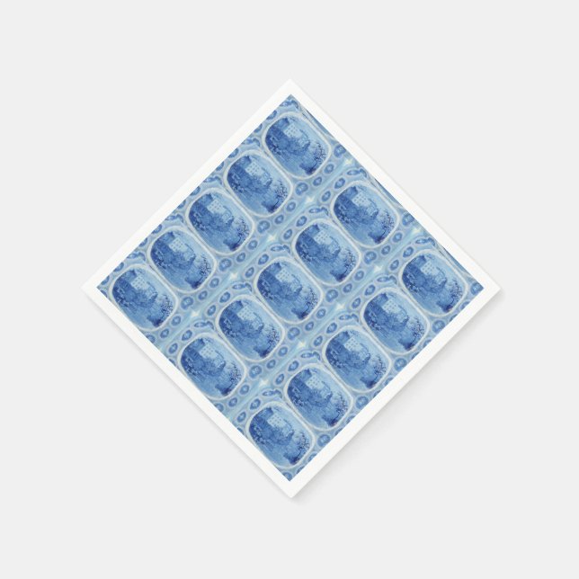 Handgemalte Blue Willow Toile Papierservietten (Ecke)