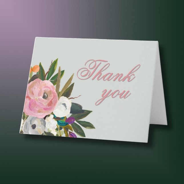 Handgemalte Blume jedes Jahr Geburtstagsparty Dankeskarte (Von Creator hochgeladen)