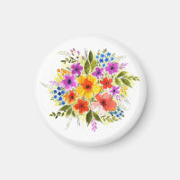 Handgemalte Blume, leuchtendes Aquarellbouquet.