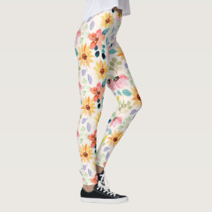 Handgemalte Blume Wasserfarben Garten farbenfroh Leggings