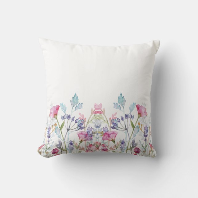 Handgemalte Blumendrucke Kissen (Vorderseite)
