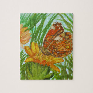 Handgemalte Blumenkunst, Sanfte Naturoptik Puzzle