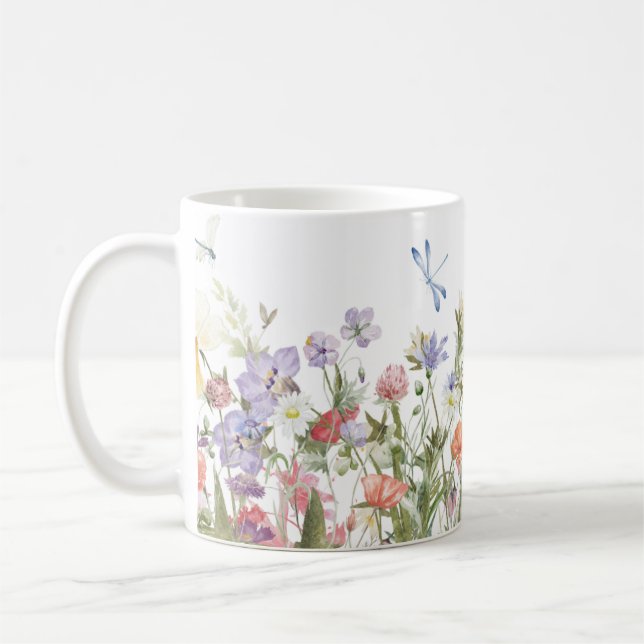 Handgemalte Blumenschrift n Kaffeetasse (Links)