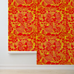 Handgemalte Blütenblätter Henna Peel and Stick Tapete