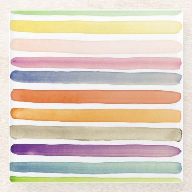 Handgemalte Bürstenanschläge des Aquarells, Fahnen Glasuntersetzer (Vorderseite)