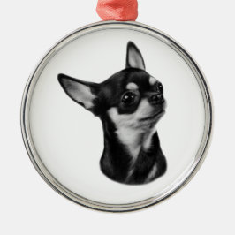 Handgemalte Chihuahua-Portrait Ornament Aus Metall