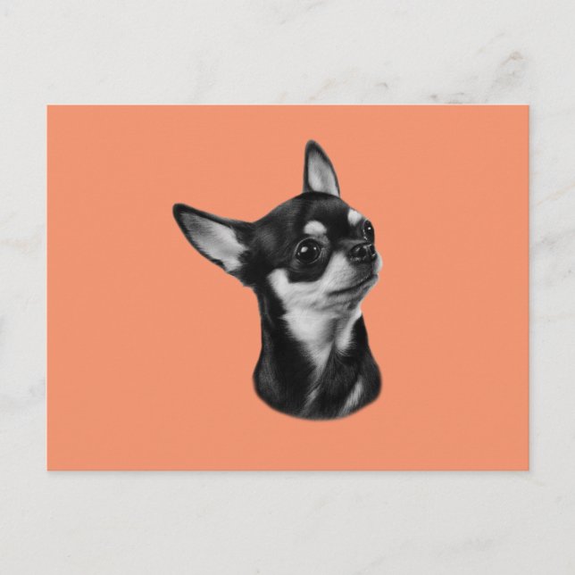 Handgemalte Chihuahua Postkarte (Vorderseite)