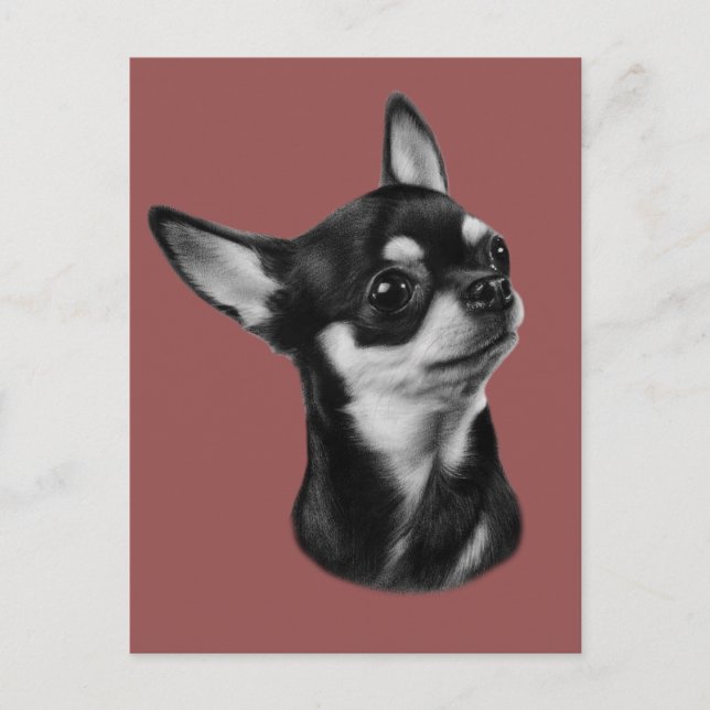 Handgemalte Chihuahua von Porträtmaler Postkarte (Vorderseite)