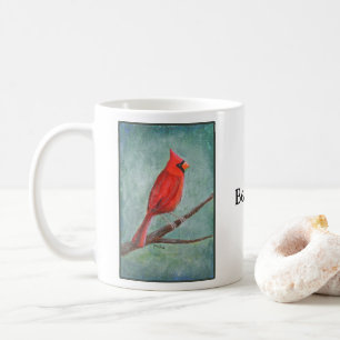 Handgemalte einzigartige, launische Kardinalskunst Kaffeetasse