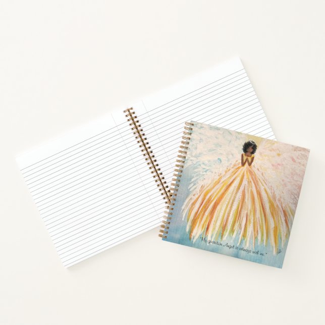 Handgemalte Engel-Spiral-Notebook (8.5 x 8.5) Notizbuch (Innenseite)