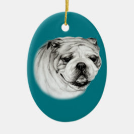 Handgemalte englische Bulldog-Keramik Ornament