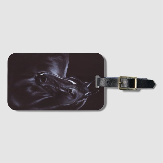 Handgemalte Equine Art Gepäckanhänger (Vorderseite (Horizontal))