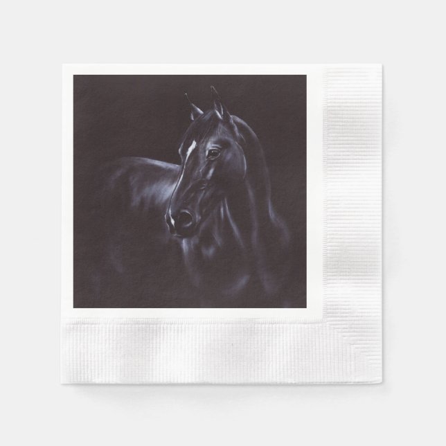 Handgemalte Equine Art Serviette (Vorderseite)