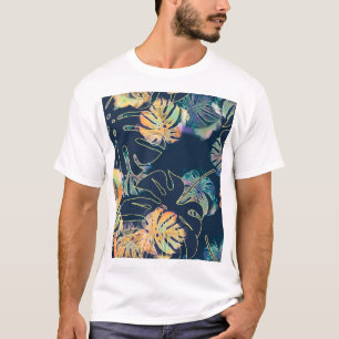 Handgemalte exotische Blätter: nahtlos. T-Shirt