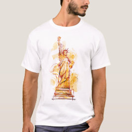 Handgemalte Freiheitsstatue T-Shirt