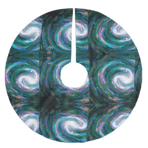 Handgemalte Galaxie Polyester Weihnachtsbaumdecke