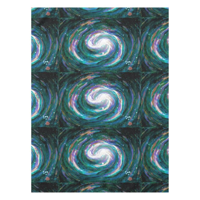Handgemalte Galaxie Tischdecke (Vorderseite)