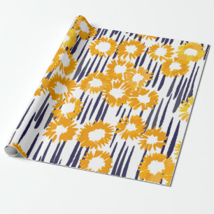Handgemalte gelbe Blumen nahtloses Muster Geschenkpapier