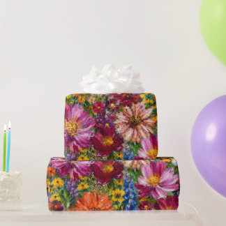 Handgemalte Geschenkverpackung mit Wildblumen | Bu Geschenkpapier