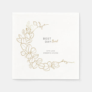 Handgemalte Gold-Blätter für die Hochzeit Serviette
