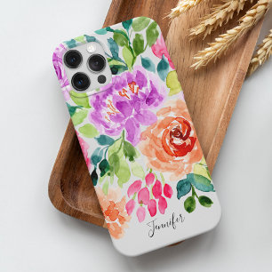 Handgemalte, helle Wasserfarbe iPhone 15 Pro Max Hülle