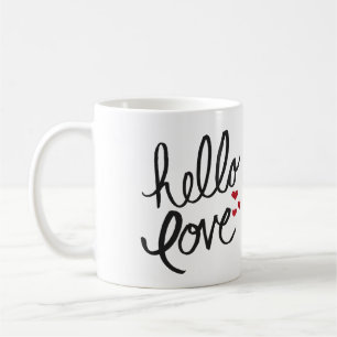 Handgemalte "Hello Liebe" Kaffee-Tasse Tasse