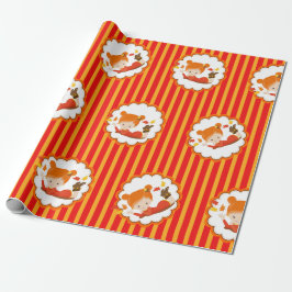 Handgemalte Herbst-Adorable-Girl Geschenkpapier