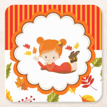 Handgemalte Herbst-Adorable-Girl